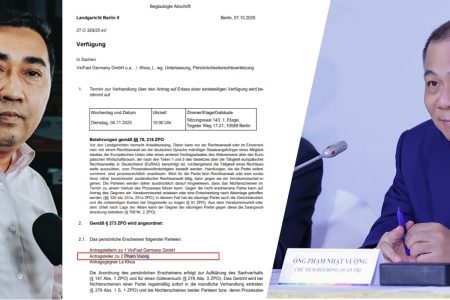 CHẤN ĐỘNG: PHẠM NHẬT VƯỢNG BỊ TÒA ÁN ĐỨC TRIỆU TẬP!